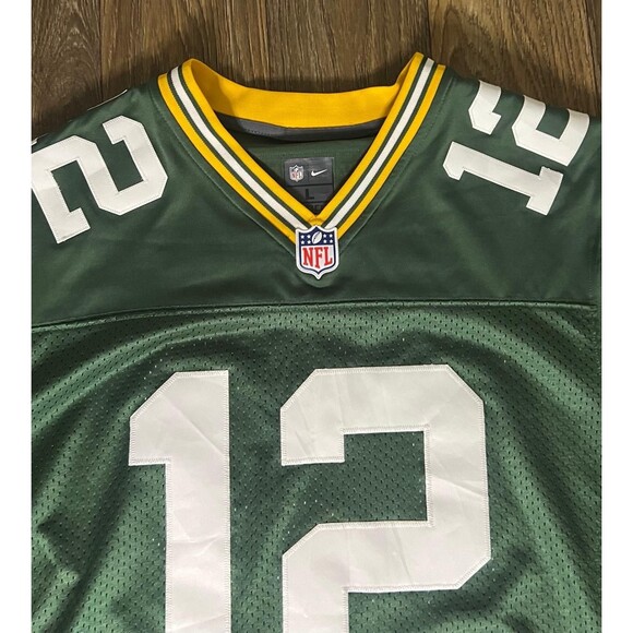 Nike On-Field Aaron Rodgers Green Bay Packers Green Gold NFL #12 Jersey Large - Picture 4 of 5